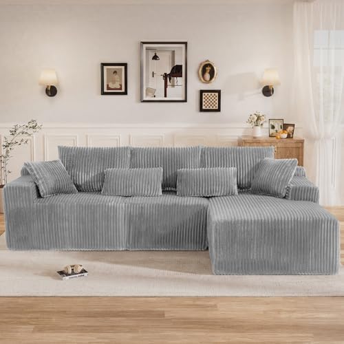 110" L Shaped Cloud Boneless Sectional Couches by Unknown