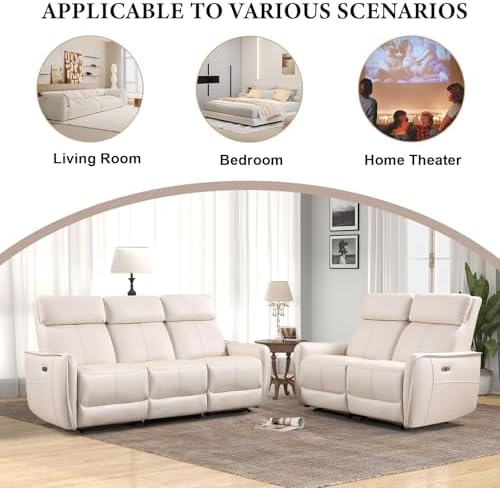 EBELLO Power Reclining 3 Seat Sofa Couch, Faux Leather Electric Recliner Sofa - Image 6