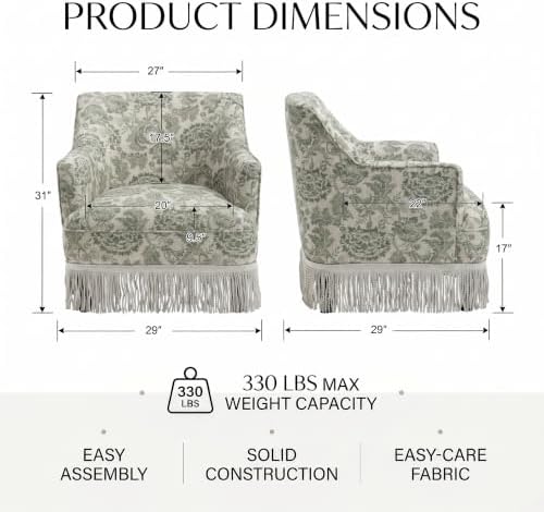 Hyfirm Set of 2 Vintage Floral Linen Accent Chairs - Image 2