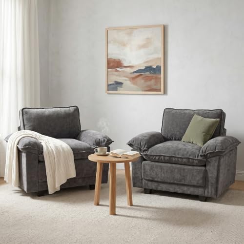 Modern Cloud Single Sofa, Comfy Chenille Couch - Image 6