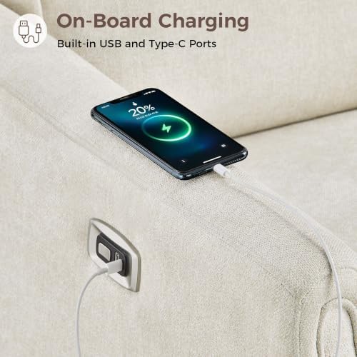 KISLOT Zero Wall Power Recliner Chair, Wall Hugger Linen Recliner Sofa - Image 7