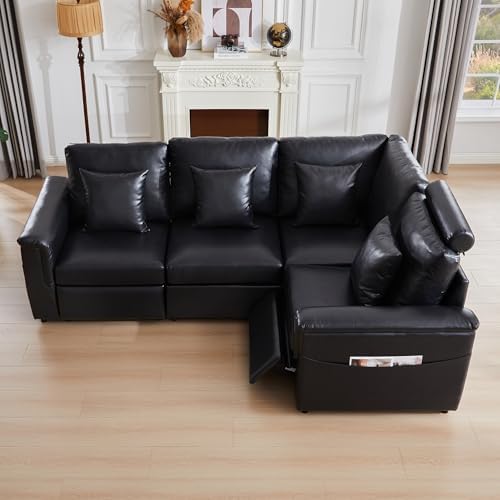 RARZOE Faux Leather Sectional Sofa - Image 3