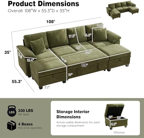 Ihanherry 108" Modular Sectional Sofa - Image 3