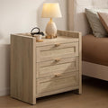 SICOTAS Rattan Nightstand for Bedroom, Tall Bedside Table by SICOTAS