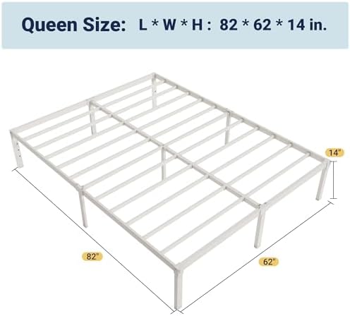 Allewie Queen Bed Frame, 14 inch Metal Beds - Image 2