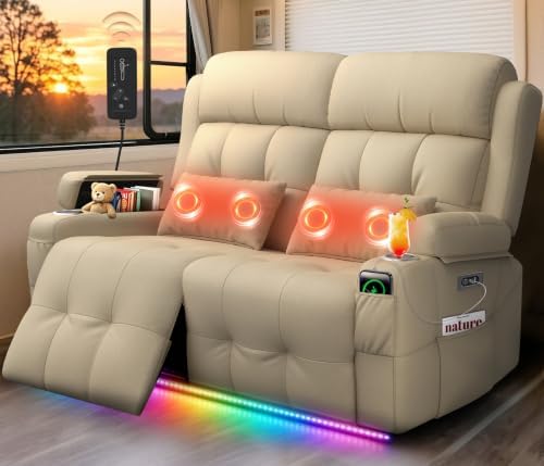 RV Loveseat Recliner Sofa, Wall Hugger Reclining RV Couch by TiooiiReclinerSofa