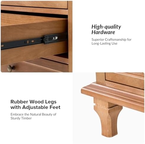 HULALA HOME Farmhouse 3 Drawer End Table - Image 4