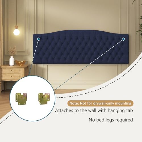 Furpopup Linen King Size Headboard Only, Upholstered Wall Mount - Image 3