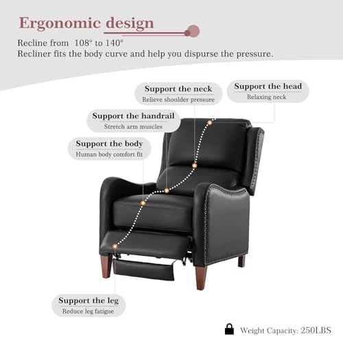 HULALA HOME Genuine Leather Recliner Chair - Image 4