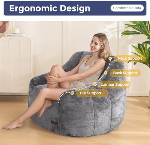 MAXYOYO Bean Bag Chair, Comfy Bean Bag Sofa - Image 4