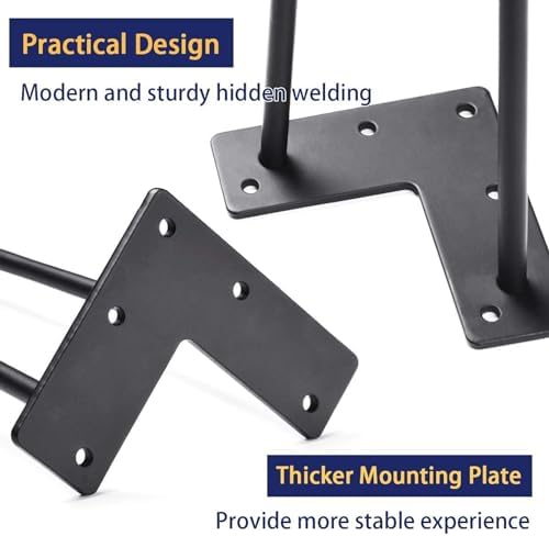 SMARTSTANDARD Hairpin Table Legs 28 Inch, Carbon Steel Black - Image 6