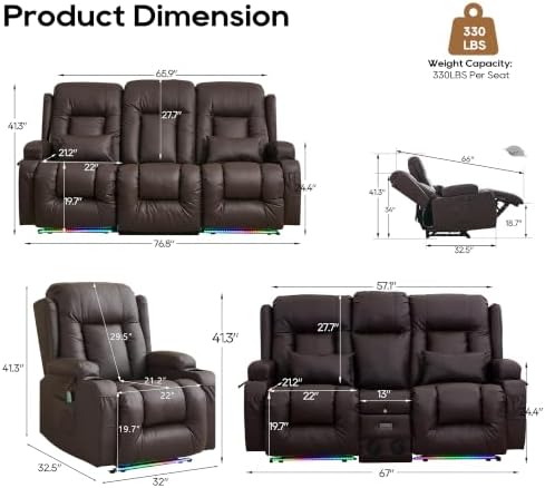 IPKIG 3-Piece Power Recliner Sofa Set - Image 2