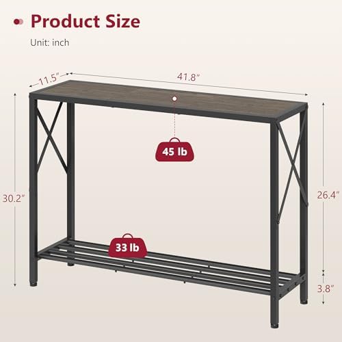 Tajsoon Console Table 41.8", 2 Tier Entryway Table - Image 3