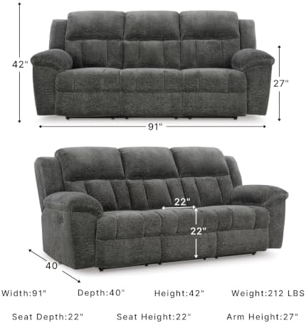 Signature Design by Ashley Frohn Manual Reclining Sofa - Image 3