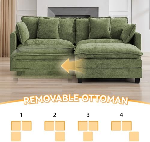 76'' L Shaped Sectional Cloud Couch, Modular Sofas - Image 6
