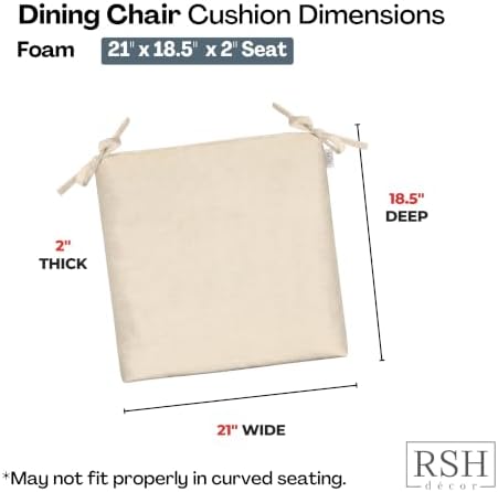 RSH DECOR Sunbrella Foam Chair Cushions Set of 2 | 21x18.5x2 | All-Weather - Image 3