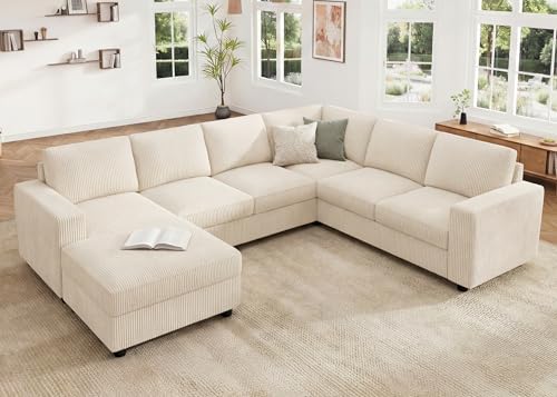 HONBAY Corduroy Sectional Sofa by HONBAY