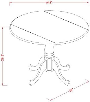 East West Furniture DLT-WHI-TP Dublin Modern Kitchen Table - Image 3