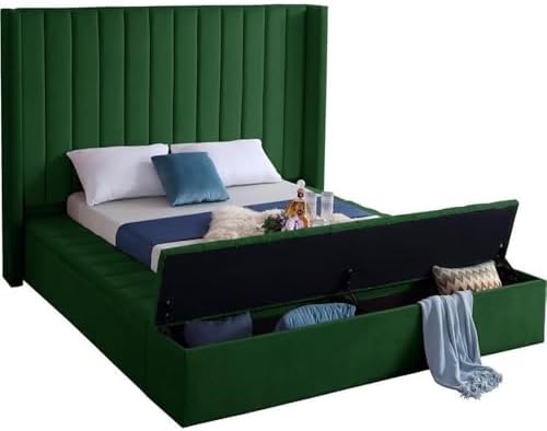 Meridian Furniture Kiki Collection Modern | Contemporary Velvet Upholsterd Bed - Image 4