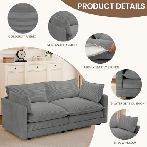 ROWHY 78'' Sectional 2 Seat Cloud Loveseat - Image 3