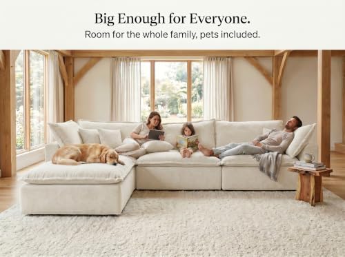 WEUP 130" Oversized Modular Sectional Sofa, L Shaped Boneless Couch - Image 5