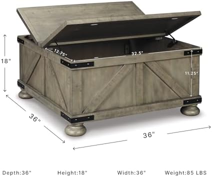 Signature Design by Ashley Aldwin Farmhouse Square Coffee Table - Image 3