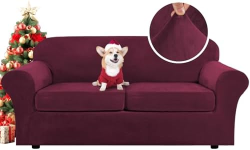 H.VERSAILTEX Real Velvet Plush 3 Piece Stretch Sofa Covers Couch Covers by HVERSAILTEX