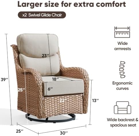 Swivel Patio Chairs Set of 2 - Image 2