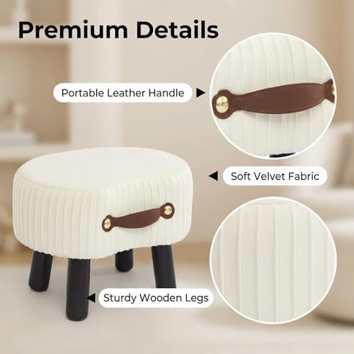 Foot Stools Small, Velvet Footrest - Image 4