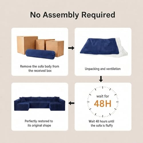 Claiks 128" U-Shaped Sofa, Oversized Modular Cloud Couch - Image 5