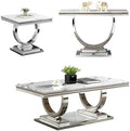 Henf 3 Piece Living Room Table Set, Faux Marble Coffee Table & Console Table & by Henf