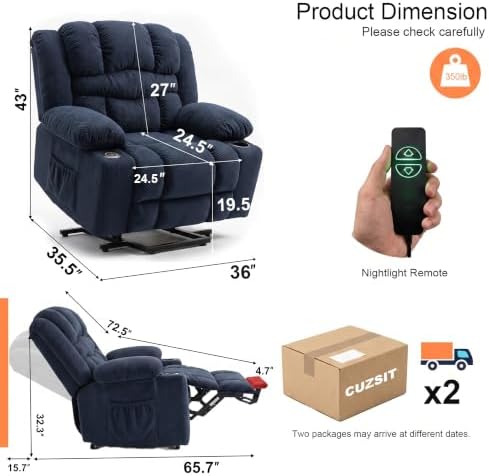 Oversized Power Lift Recliner Chair - Image 3