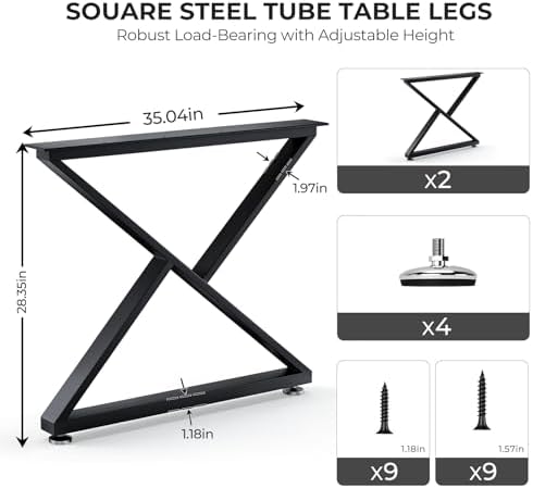 Heavy Duty Z Shape Metal Table Legs, Replacement Legs - Image 2