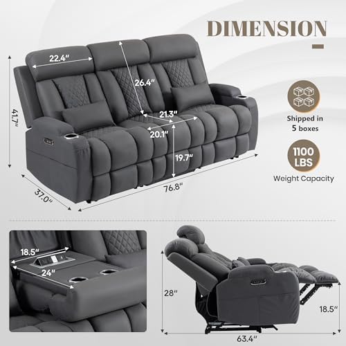 Zero Wall Hugger Power Reclining Sofa - Image 2