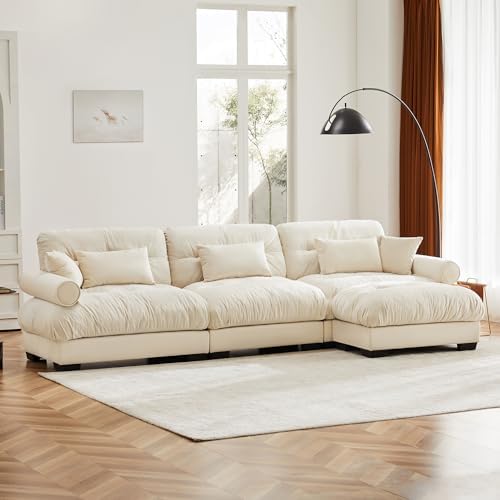 130" Modular Sectional Sofa, Velvet Upholstered Couches - Image 3