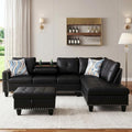 Faux Leather Sectional Couches for Living Room by Topcomfy