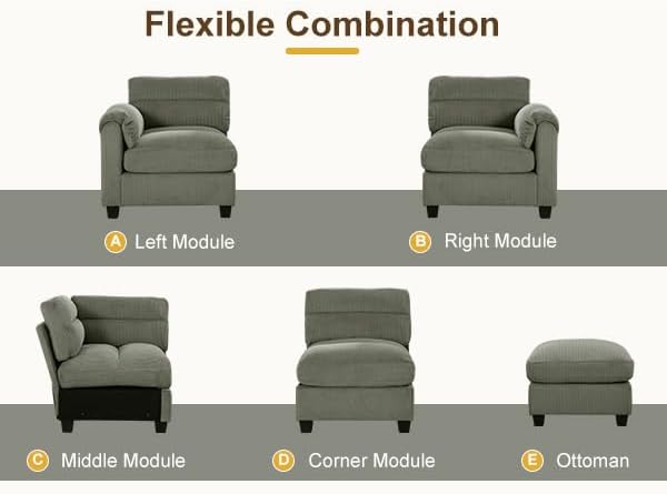 HAOMARKETS 135” Modular Sectional L Shaped Corner Sofa Couch - Image 7
