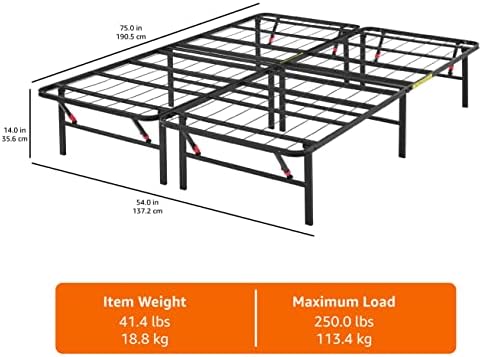 Amazon Basics Bed Frame with Ample Underbed Storage, Foldable Metal Platform - Image 3
