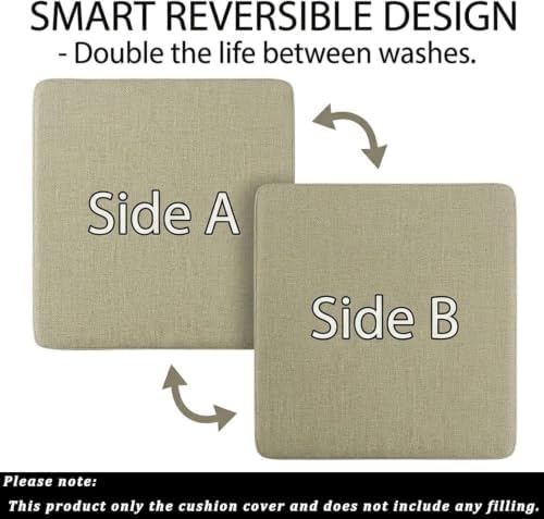 Reversible Linen Chair Cushion Covers - Image 4