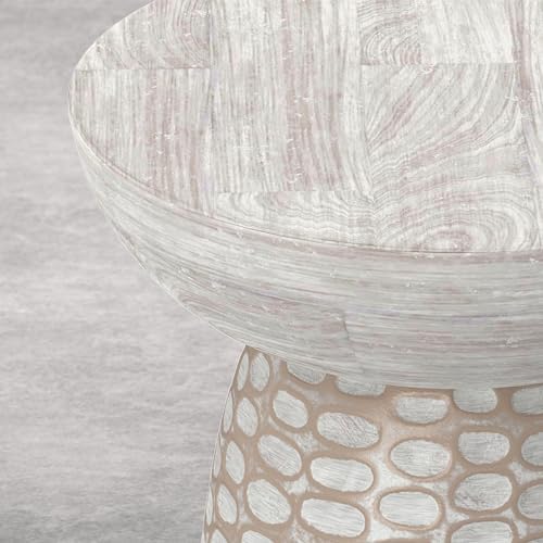 SIMPLIHOME Boyd 13" Wide Solid Mango Wood Table in Distressed White - Image 6