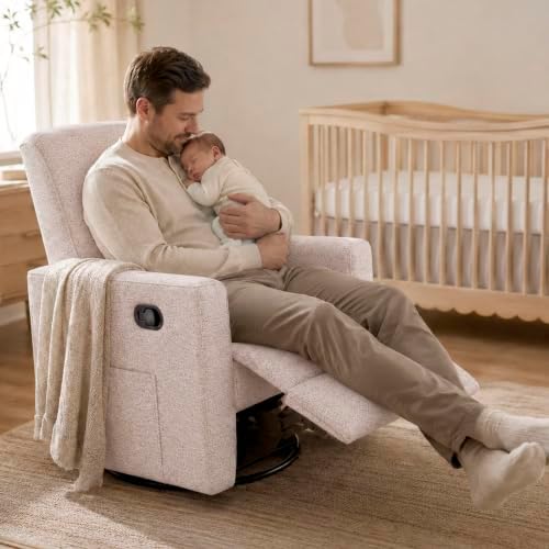Evolur Raleigh Plus Nursery Glider Recliner, Ballet Pink - Image 4