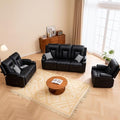COMHOMA Living Room Furniture Set, Faux Leather Manual Recliner Sofa Sets by ComHoma