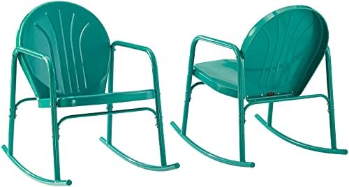 Crosley Furniture Griffith Retro Metal Outdoor Rocking Chairs by CrosleyFurniture
