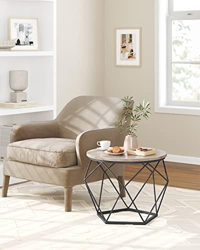 VASAGLE Small Round Coffee Table Set of 2, - Image 5