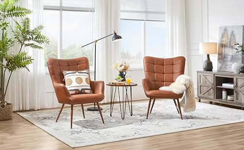 Yaheetech Faux Leather Accent Chairs Set of 2 by Yaheetech