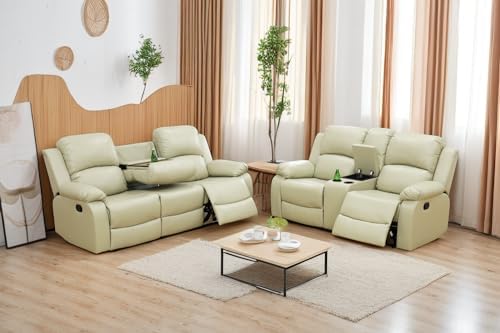A Ainehome Living Room Furniture Set Leather Recliner Sofa Set Loveseat Chair by AAinehome