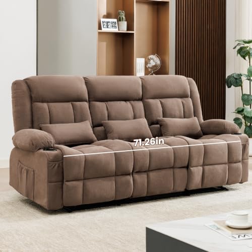 MAHOMICO Reclining Sofa with Cup Holders by MAHOMICO