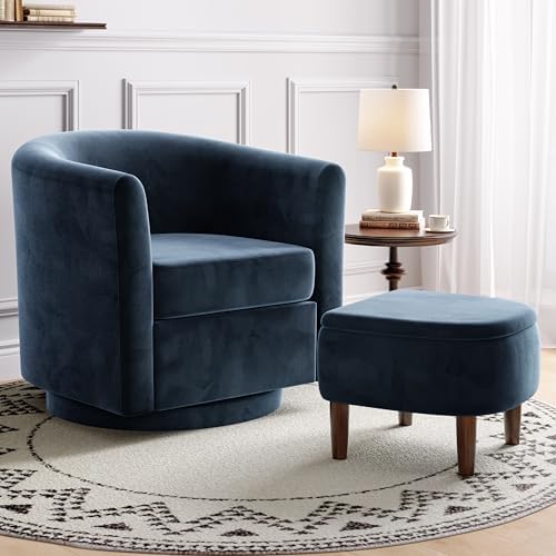 360° Swivel Accent Chair with Storage Ottoman by zzlay