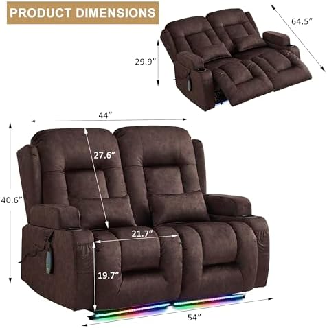 URRED Power Loveseat Recliner Sofa - Image 3