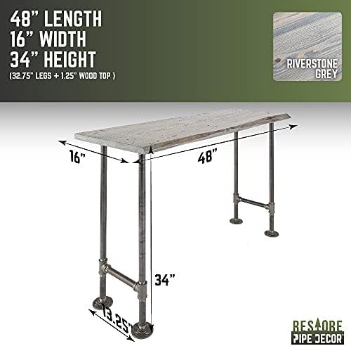 Restore by Pipe DÉCOR Live Edge Wood Console Table 48 in. x 16 in. x 34 in. - Image 3
